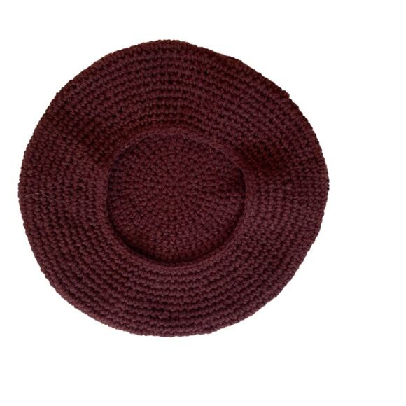 Asos Design Brown / Burgundy Crochet Beret - Picture 3 of 6